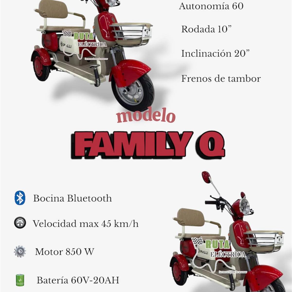 Triciclo eléctrico Pialli Family Q